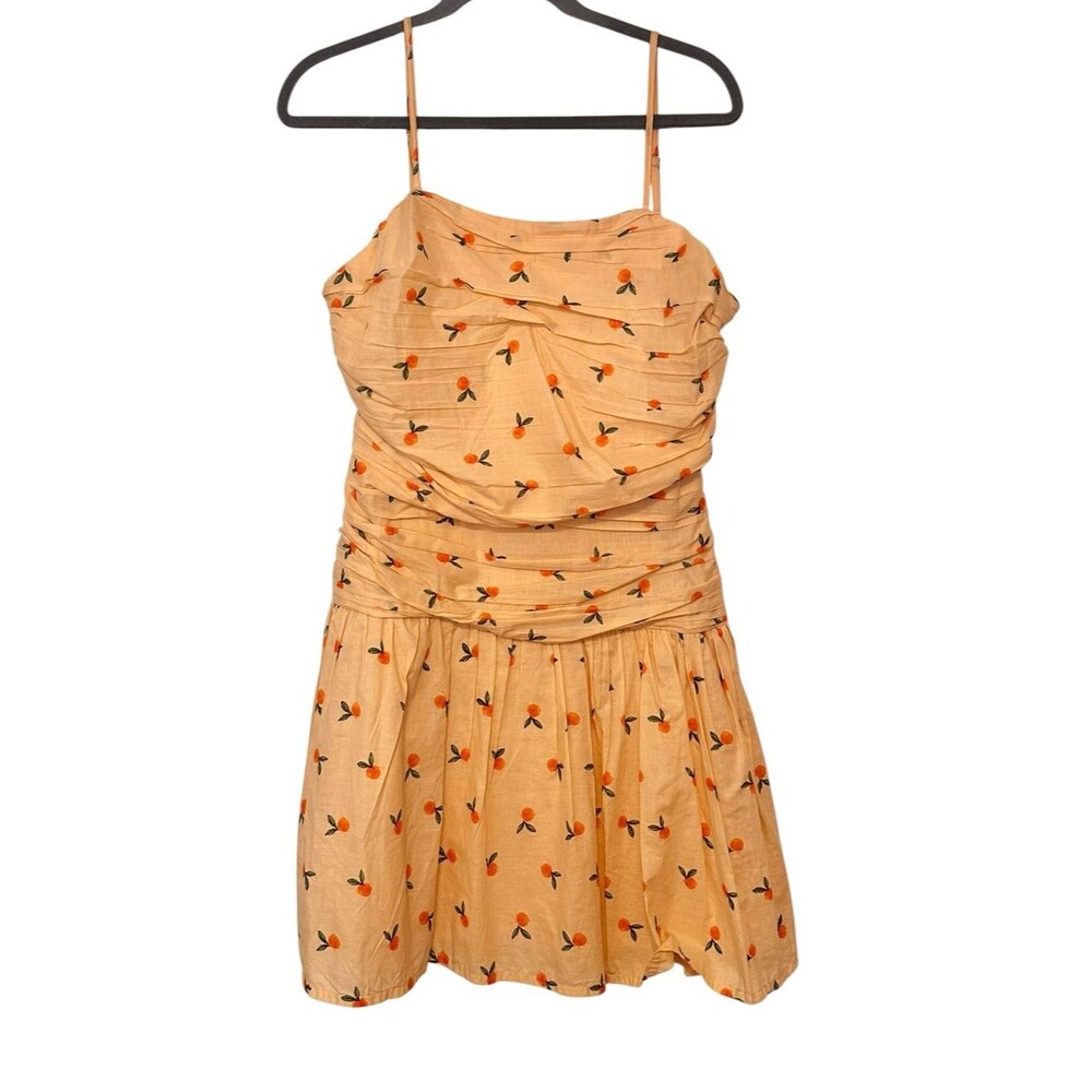 Japna Peach and Orange Mini Smocked Dress Size XL